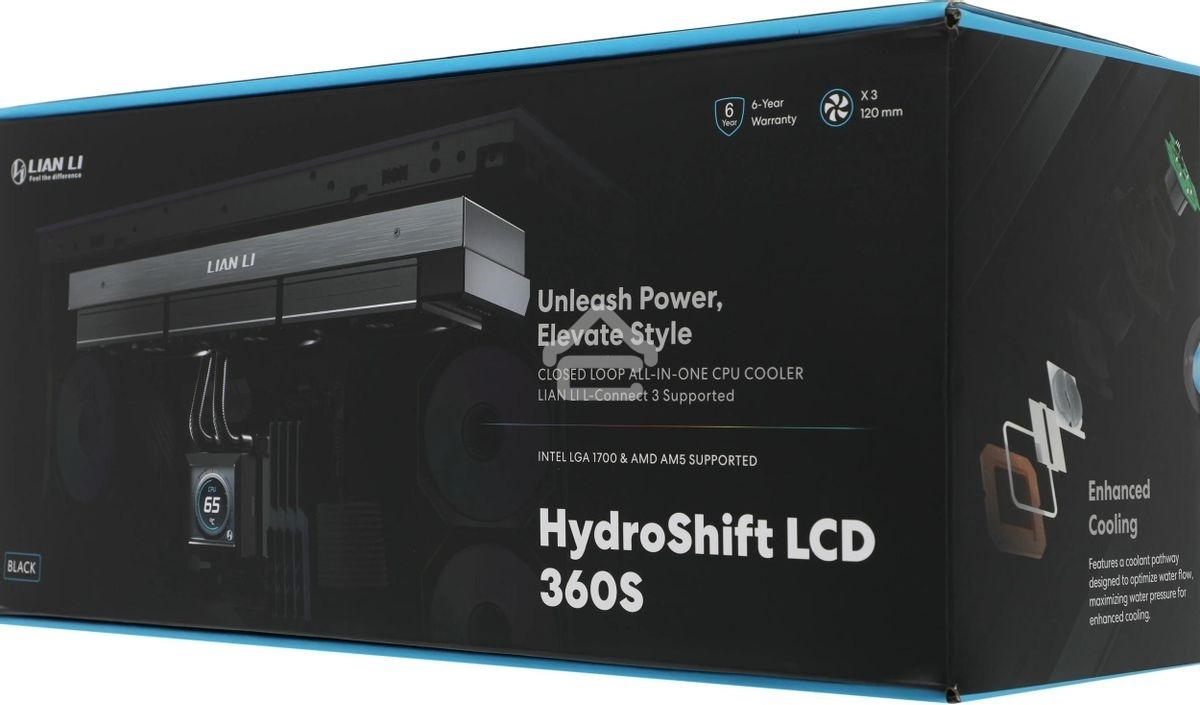 Система жидкостного охлаждения Lian-Li HydroShift LCD 360S Soc-AM5/AM4/1700 черный 4-pin 29.8dB Al+Cu LCD 330W Ret (G89.GHSLCD36SB.R0)