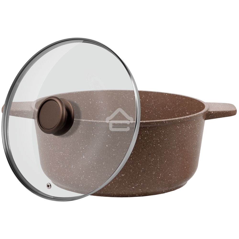 Кастрюля Maunfeld CARMEL MF24CRM01CR, 24 см, 4 л из литого алюминия со стеклянной крышкой