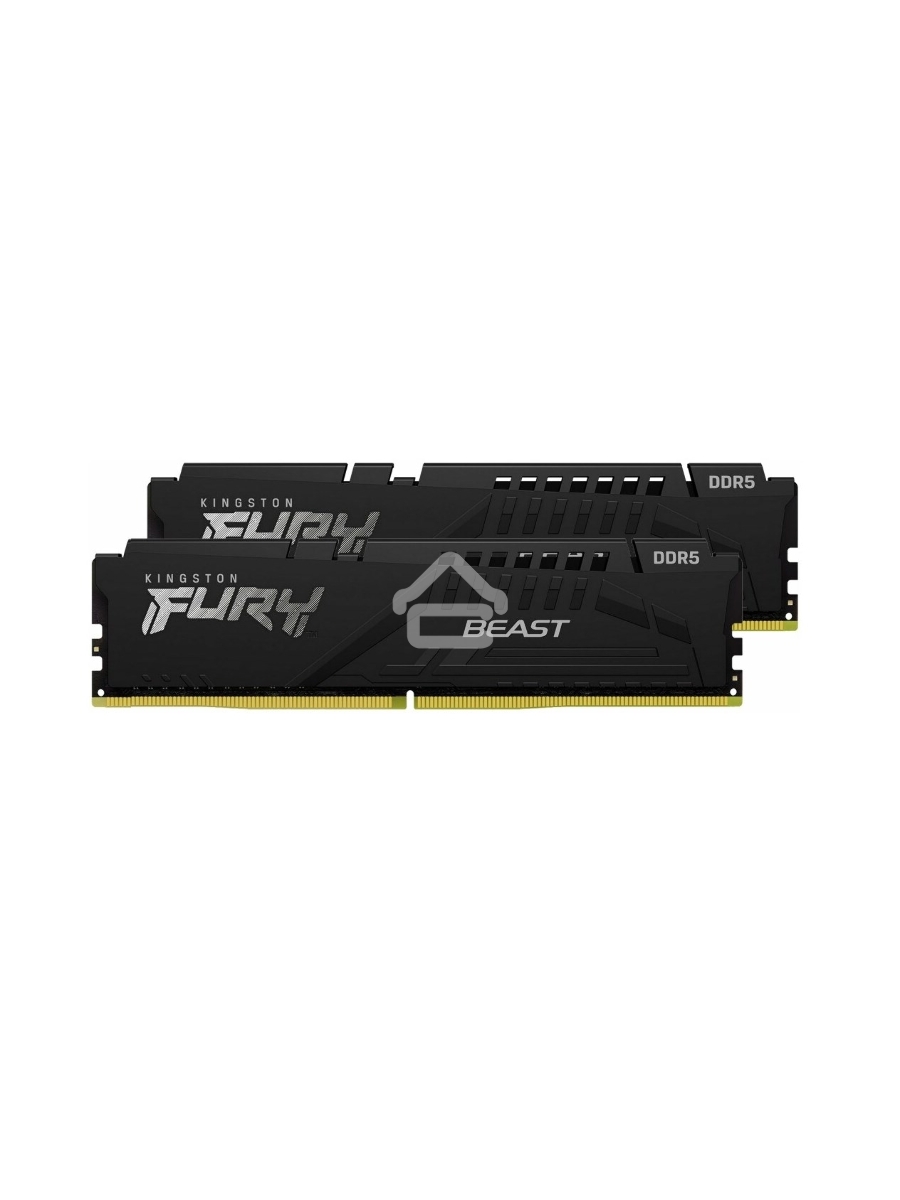 Оперативная память Kingston Fury Beast, DDR5, 16GB (2x8GB), 6000MHz, CL36, DIMM, с радиаторами, RGB, черный