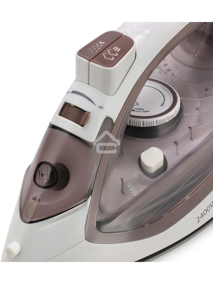 Утюг Maxwell MW-3047, 2400Вт, белый/коричневый