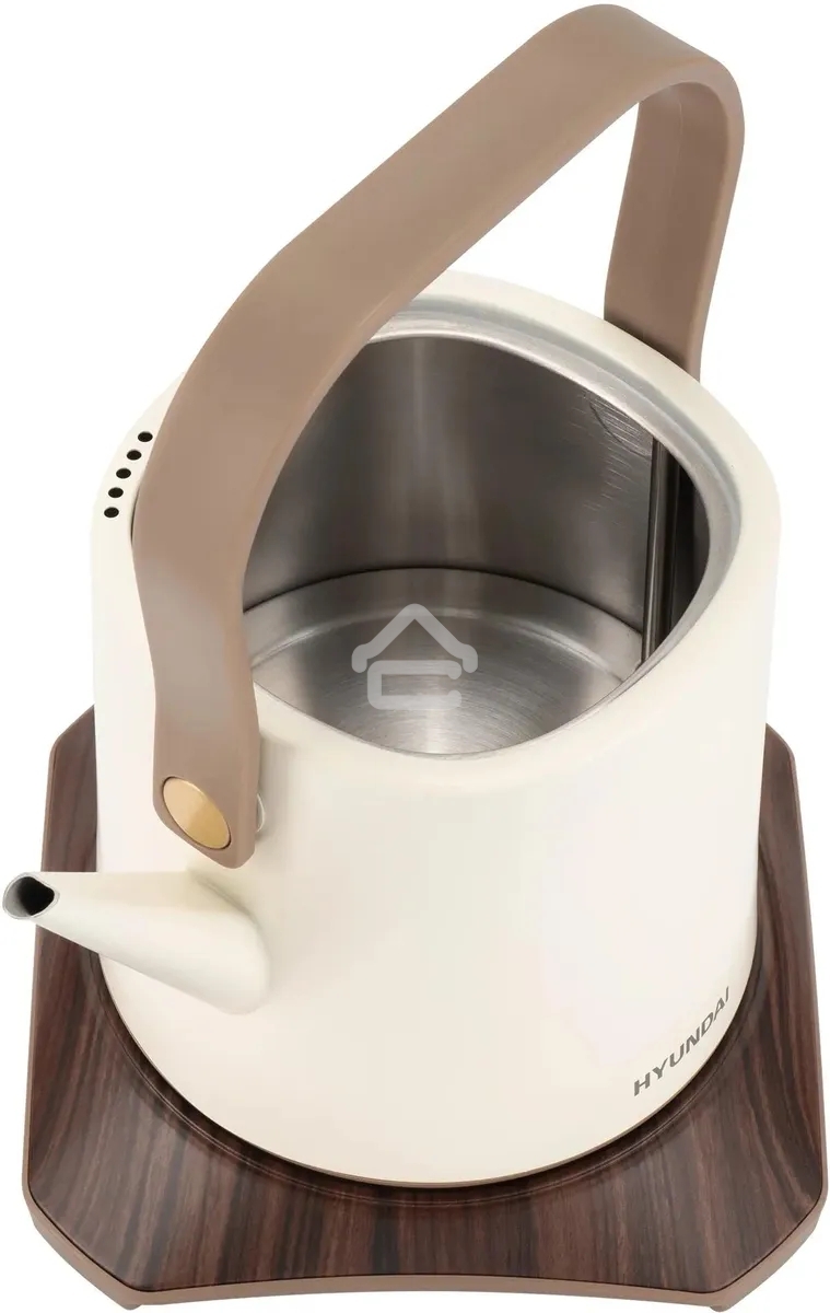 Чайник электрический Hyundai HYK-S2043 0,6 л, 1000 Вт, кремовый/коричневый
