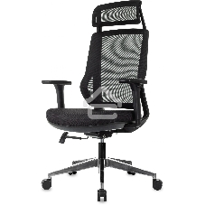 Кресло руководителя Бюрократ MC-412N-H черный сетка/ткань с подголов. крестов. металл хром