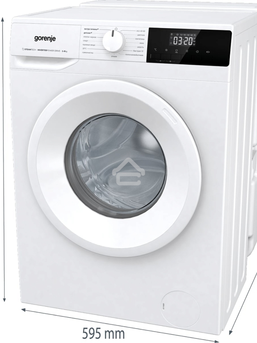Стиральная машина Gorenje W2NHPI62SCSIRV 20010441 белый, загрузка фронтальная с баком 6 кг, 1200 об/мин., класс: А