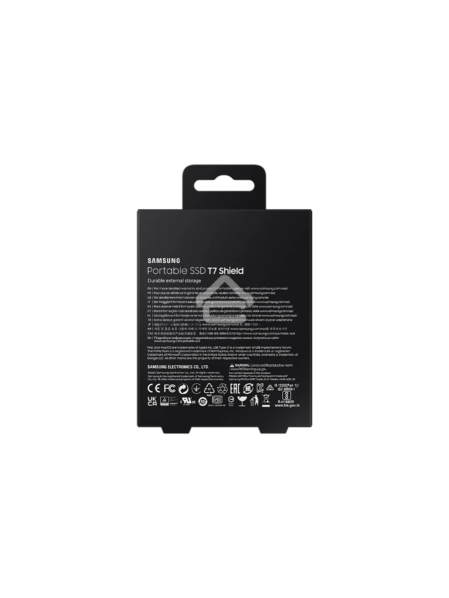 Твердотельный диск 1TB Samsung T7 Shield MU-PE1T0S/WW, V-NAND, USB 3.2 Gen 2 Type-C[R/W - 1000/1050 MB/s]/EU