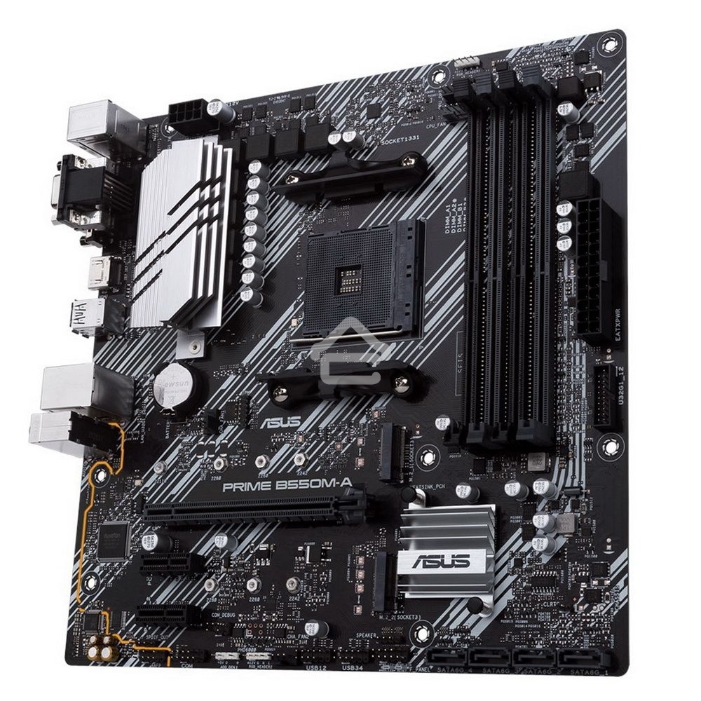 Материнская плата ASUS PRIME B550M-A, AM4, AMD B550, 4xDDR4, 4xSATA, 2xM.2, 1xPCIe 4.0 x16, 2xPCIe x1, 1xDVI-D, 1xHDMI, 1xVGA, 1x 1Gb LAN, 2xUSB 3.2 Gen 1, 2xUSB 2.0, 3x3.5 мм, 7.1, mATX
