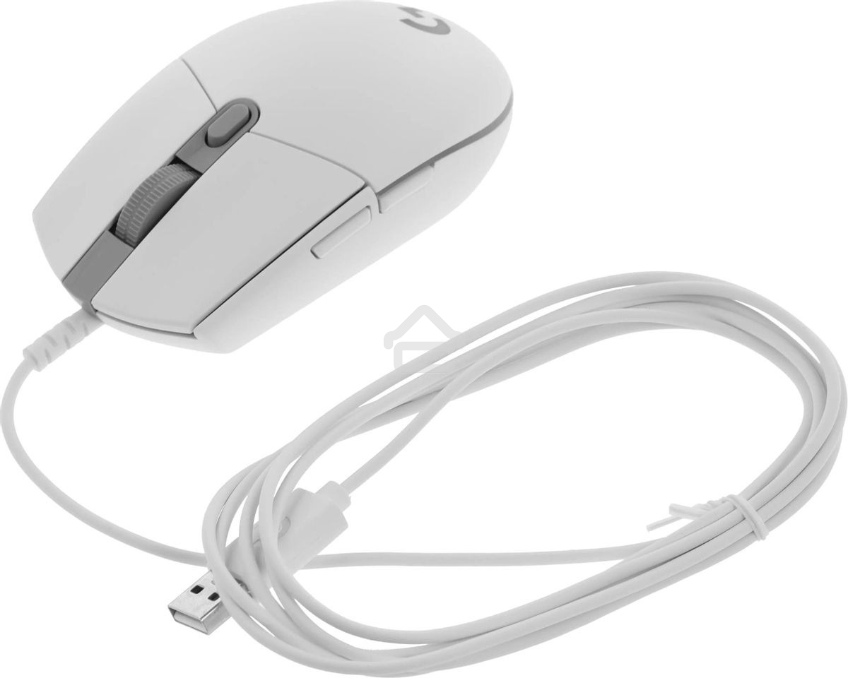 Мышь проводная Logitech G102 LIGHTSYNC белый, 8000 dpi, USB, кнопки - 6