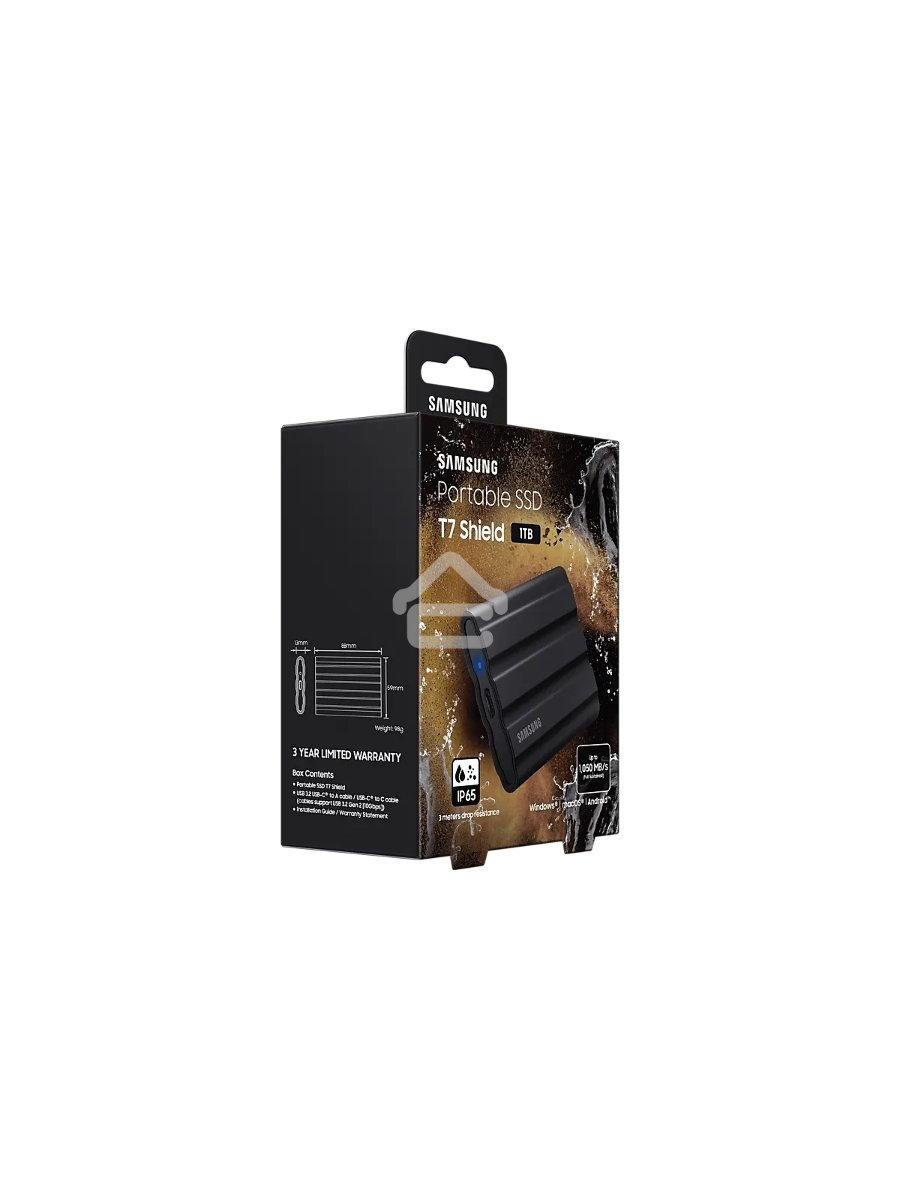 Твердотельный диск 1TB Samsung T7 Shield MU-PE1T0S/WW, V-NAND, USB 3.2 Gen 2 Type-C[R/W - 1000/1050 MB/s]/EU
