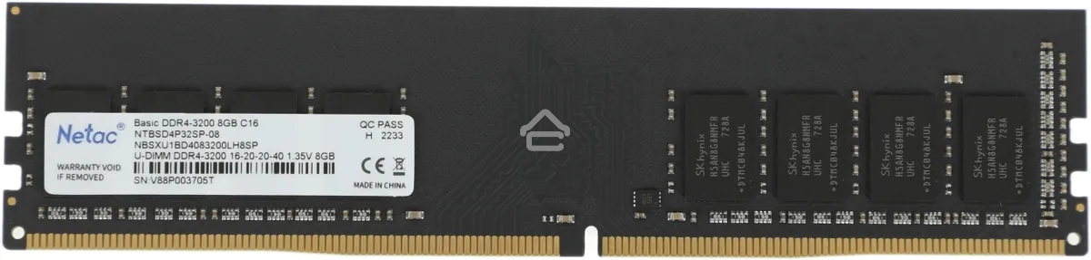 Оперативная память NETAC Basic, DDR4, 8GB (1x8GB), 3200MHz, CL22, DIMM