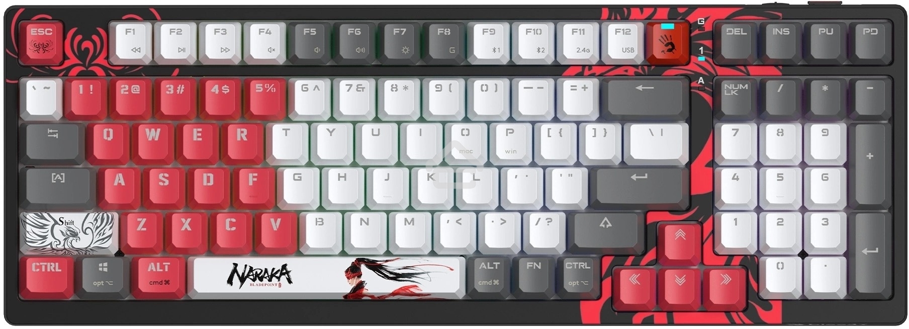 Клавиатура A4Tech Bloody WS98 Naraka механическая беспроводная USB черный/красный (WS98)