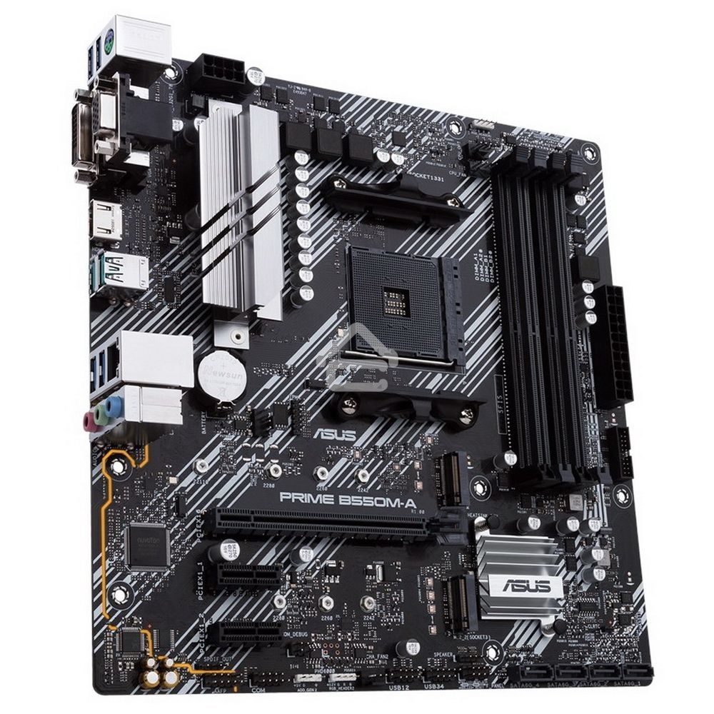 Материнская плата ASUS PRIME B550M-A, AM4, AMD B550, 4xDDR4, 4xSATA, 2xM.2, 1xPCIe 4.0 x16, 2xPCIe x1, 1xDVI-D, 1xHDMI, 1xVGA, 1x 1Gb LAN, 2xUSB 3.2 Gen 1, 2xUSB 2.0, 3x3.5 мм, 7.1, mATX