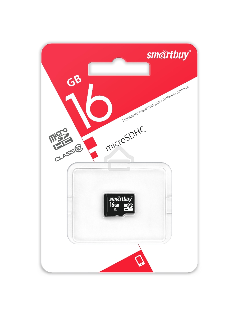 Флеш карта SDmicro Card 16GB Smartbuy Сlass 10 (без адаптеров)