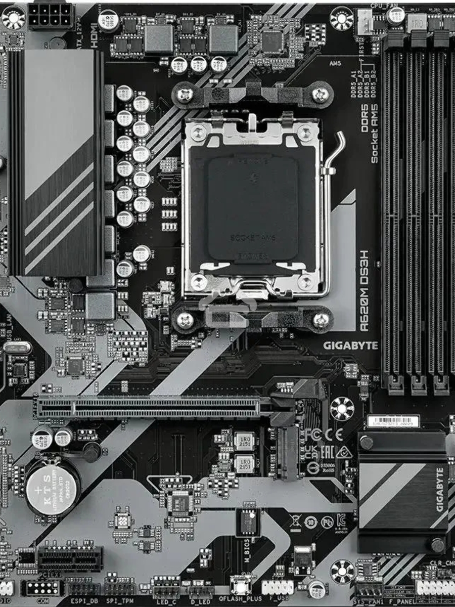 Материнская плата Gigabyte A620M DS3H, Micro-ATX, AM5, AMD A620, 4xDDR5, 4xSATA, 1xM.2, 1xPCI-E 4.0 x16, 1xPCI-E x1, 1xHDMI, 1xDP, 1xVGA, 1x 1Gb LAN, 1xUSB 3.2 Gen 1, 4xUSB 2.0, 3x3.5mm, 7.1, ATX