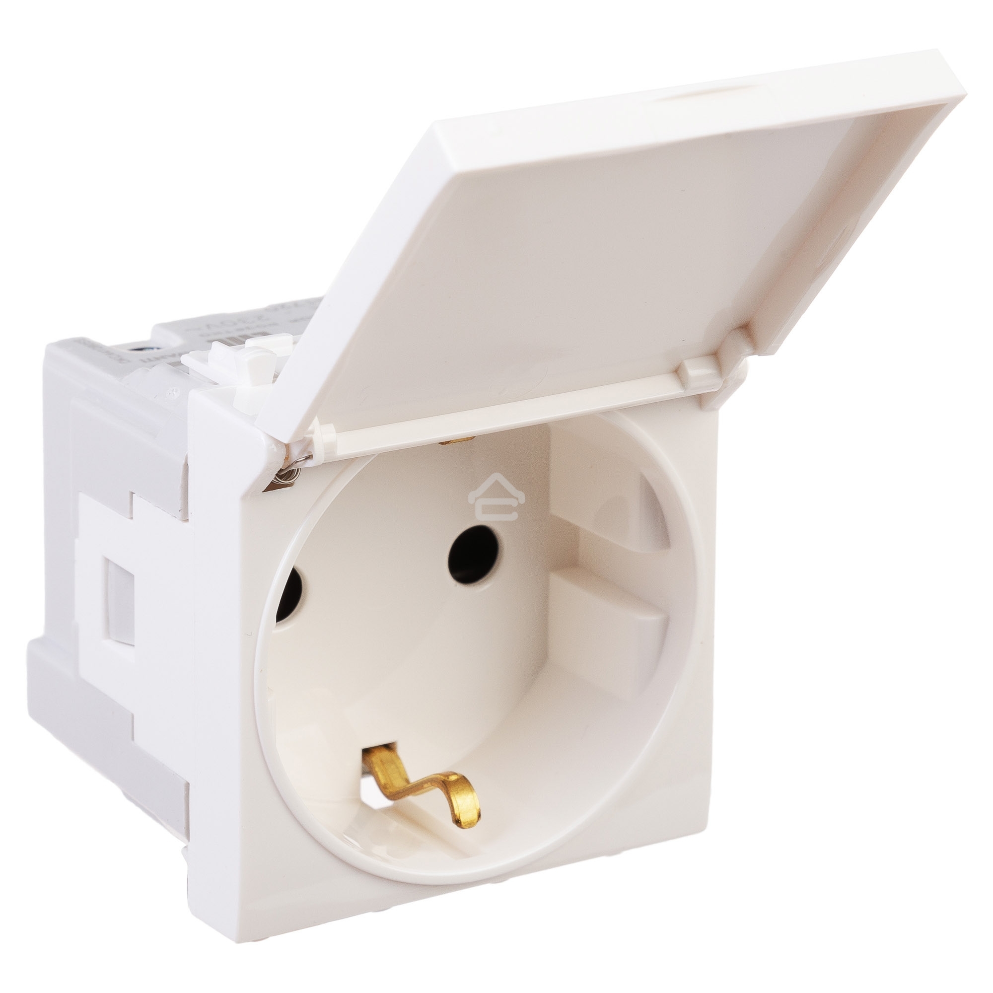 Розетка с крышкой модульная DKC 4400012 2P+E, с з/ш, 