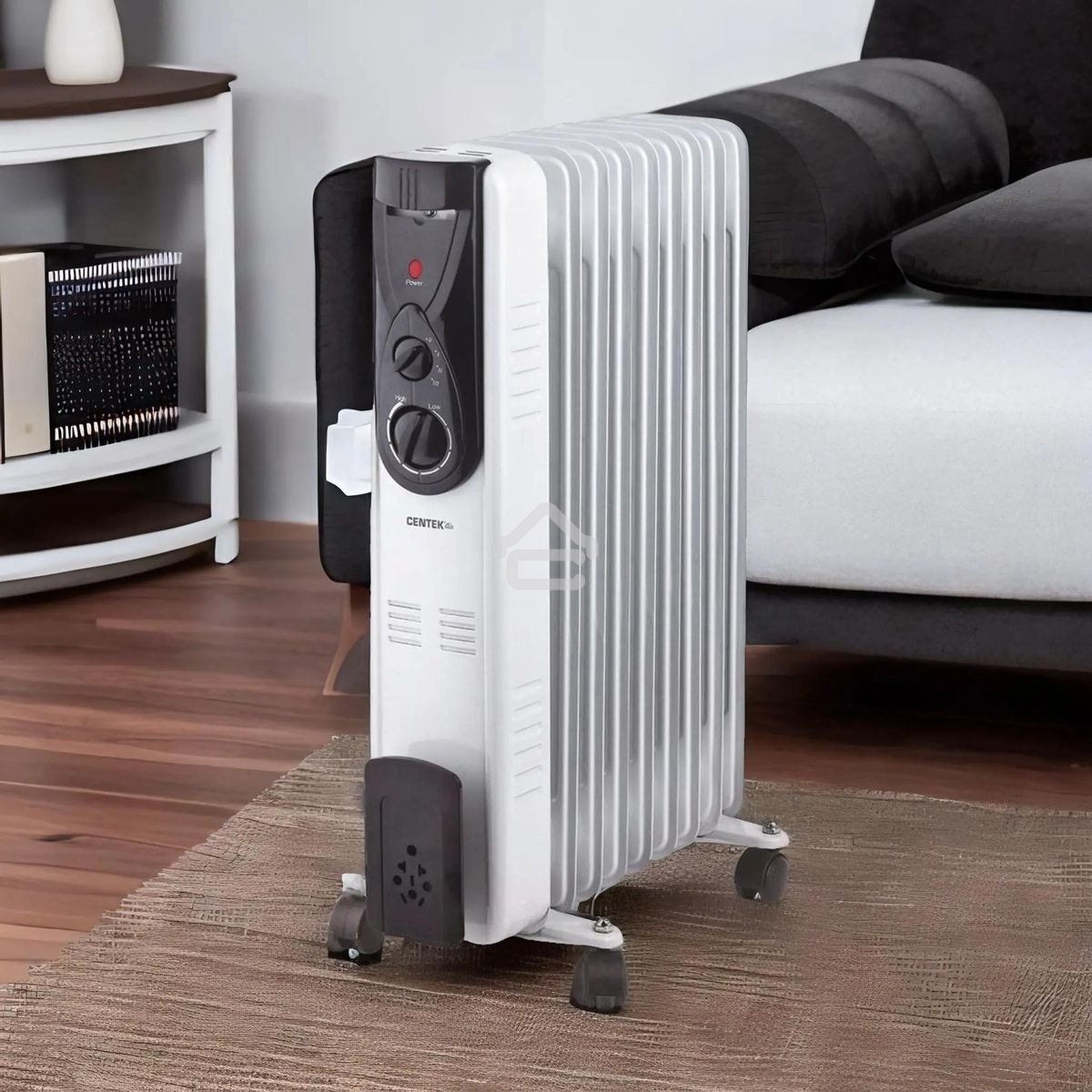Масляный обогреватель Centek CT-6201 (9 секций) белый, 2000 Вт, 20 м2, термостат