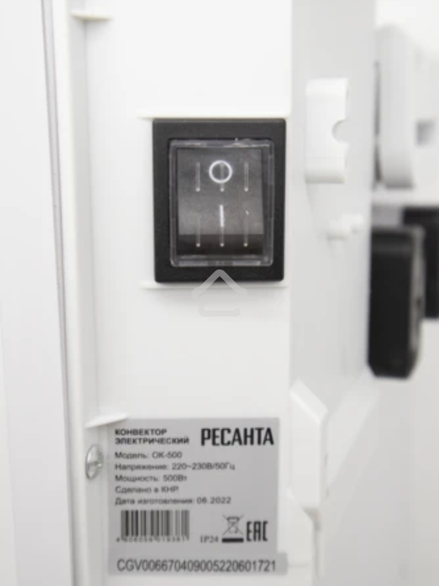 Конвектор Ресанта ОК-500, белый, 500 Вт, 5 м2, термостат 67/4/9