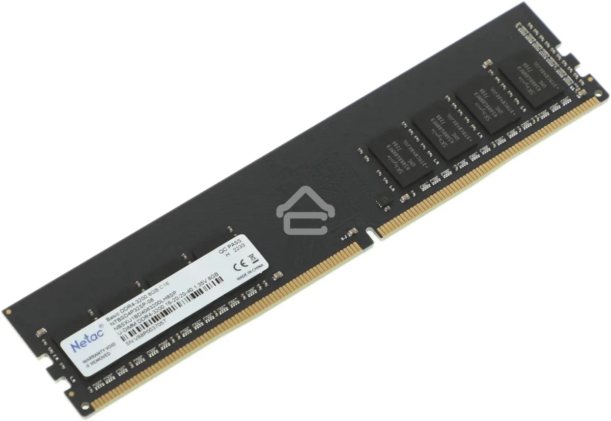 Оперативная память NETAC Basic, DDR4, 8GB (1x8GB), 3200MHz, CL22, DIMM