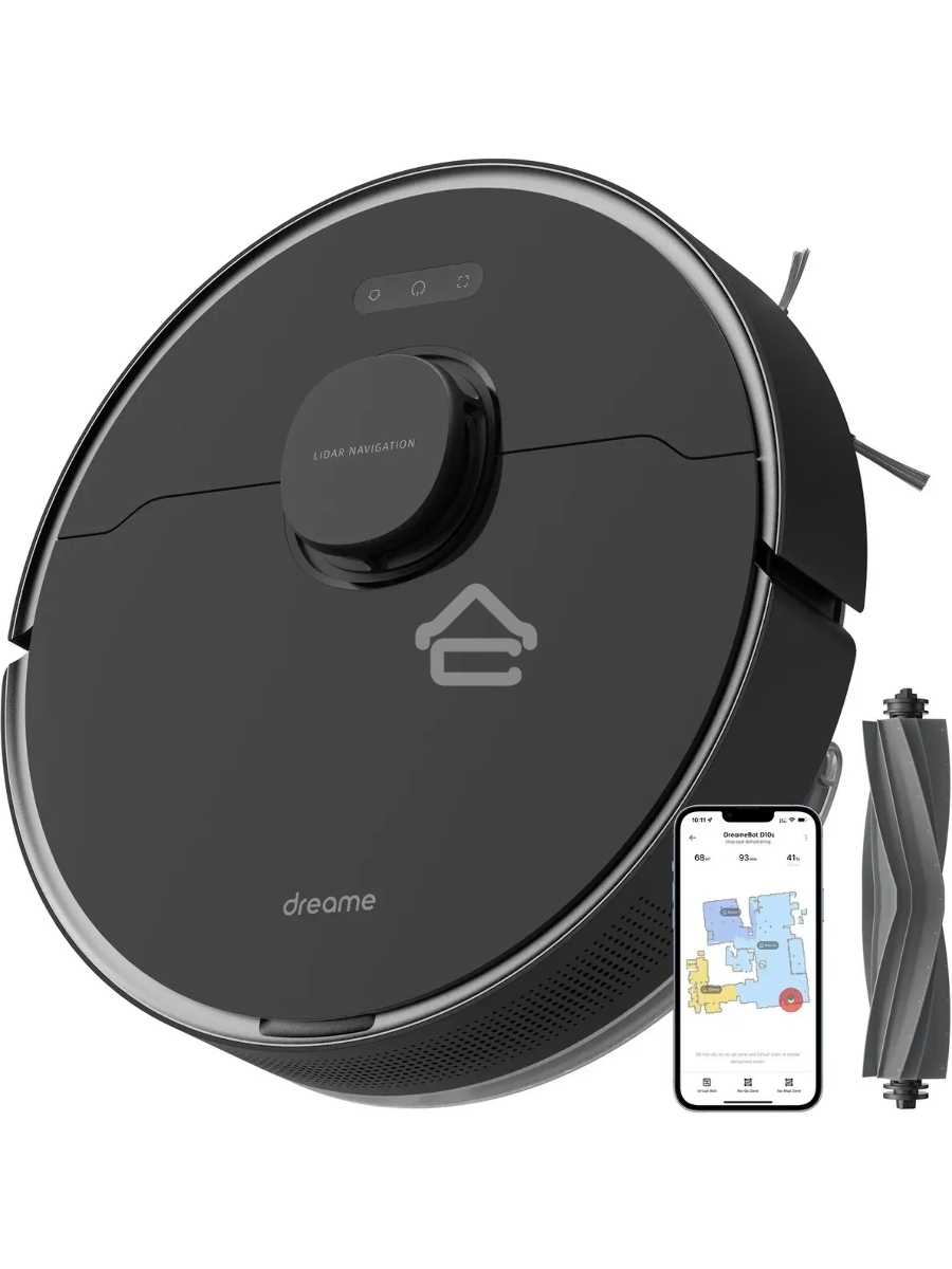 Робот-пылесос Dreame RLS6A D10S Pro черный, 46 Вт, 5200 мАч Li-Ion, уборка сухая/влажная, пылесборник контейнер 0.57 л