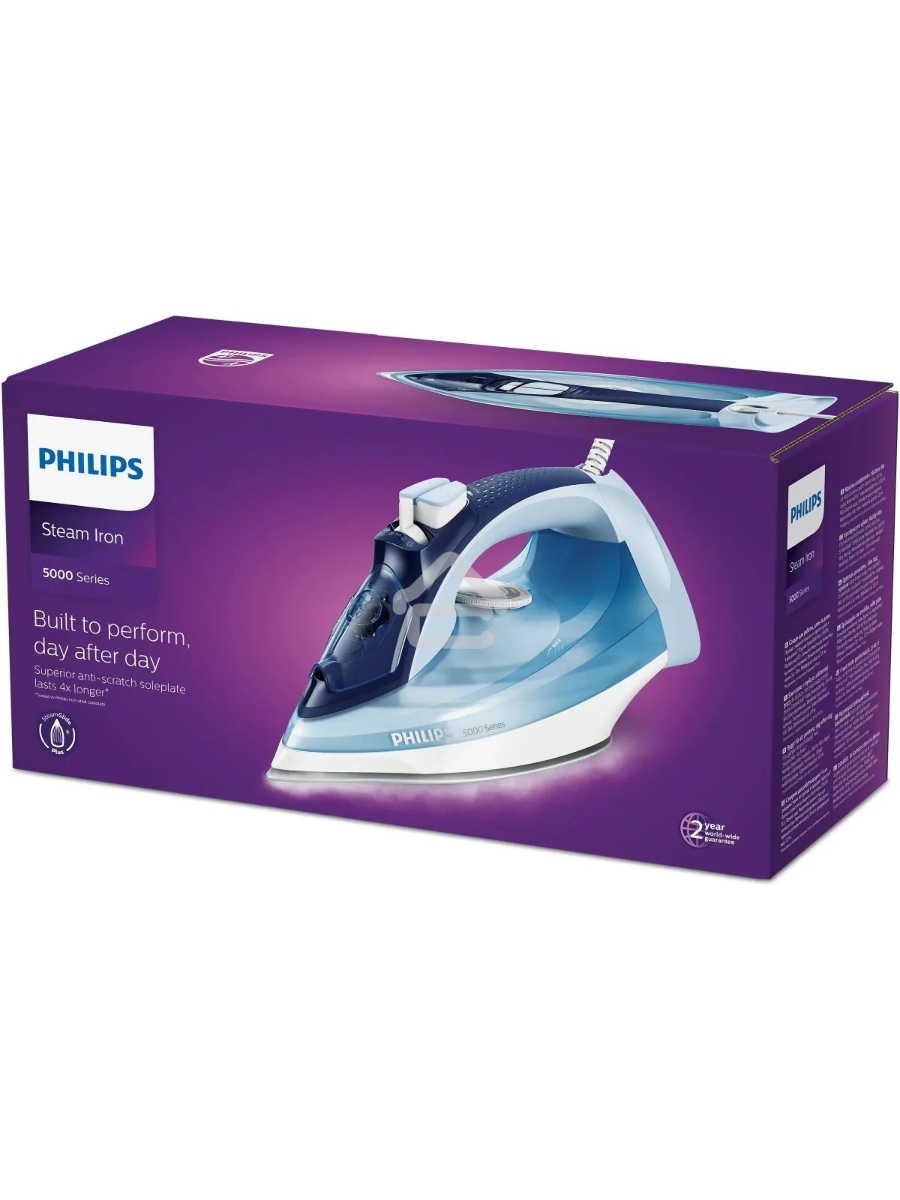 Утюг электрический Philips DST5030/20 2400 Вт, удар 180 г, пар 45 г/мин, 320 мл, SteamGlide Plus, автоотключение