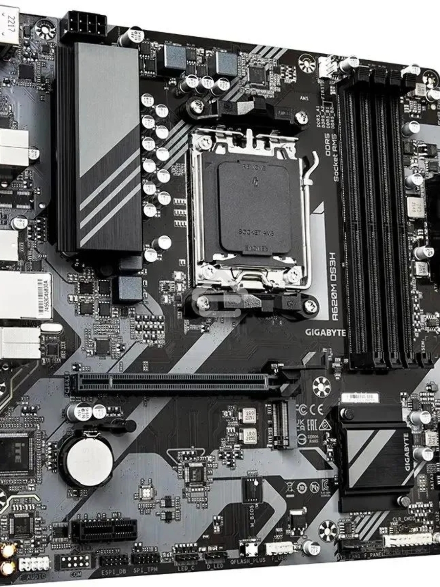 Материнская плата Gigabyte A620M DS3H, Micro-ATX, AM5, AMD A620, 4xDDR5, 4xSATA, 1xM.2, 1xPCI-E 4.0 x16, 1xPCI-E x1, 1xHDMI, 1xDP, 1xVGA, 1x 1Gb LAN, 1xUSB 3.2 Gen 1, 4xUSB 2.0, 3x3.5mm, 7.1, ATX