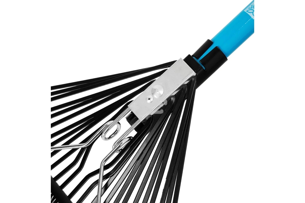 Грабли веерные стальные, 570х1520 мм, 24 зуба, фибергласовый черенок, ПВХ накладка, LUXE Palisad