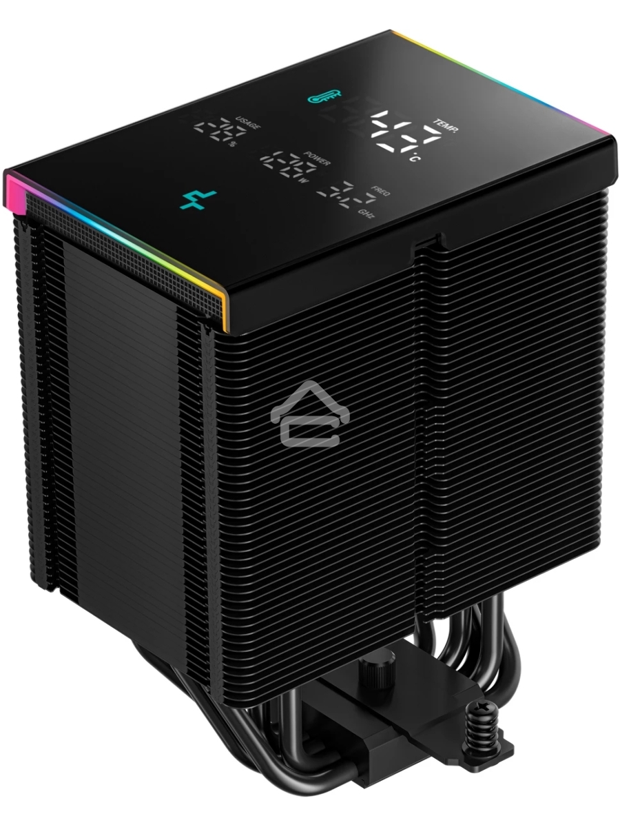 Кулер для процессора DEEPCOOL AK500 DIGITAL PRO черный, 120 мм, алюминий/медь, 1750 об/мин, 25 дБ, 4 pin, 162 мм