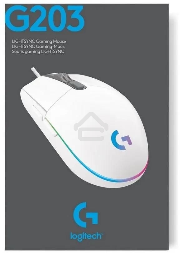 Мышь проводная Logitech G102 LIGHTSYNC белый, 8000 dpi, USB, кнопки - 6