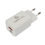 Зарядное устройство Cablexpert MP3A-PC-42, 30Вт, быстрая зарядка QC3.0/PD, 2 порта: USB и Type-C, белый, пакет
