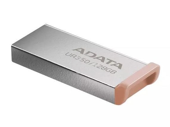 Флешка USB ADATA UR350 (UR350-128G-RSR/BG), 128Gb, USB 3.2, R/W 100/15, серебристый/коричневый