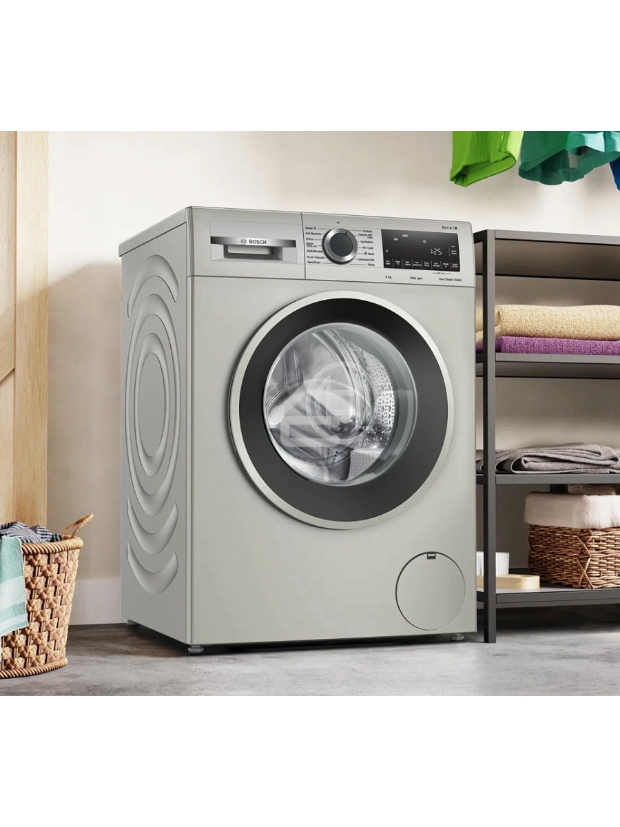 Стиральная машина Bosch Serie 4 WGA2440XME серебристый, загрузка фронтальная 9 кг, 1400 об/мин., класс: А+++