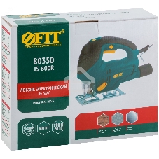 Лобзик Fit 80350, 600Вт, 0-3000 ход/мин, БзП, маятник, 65 мм, рез. накл., коробка