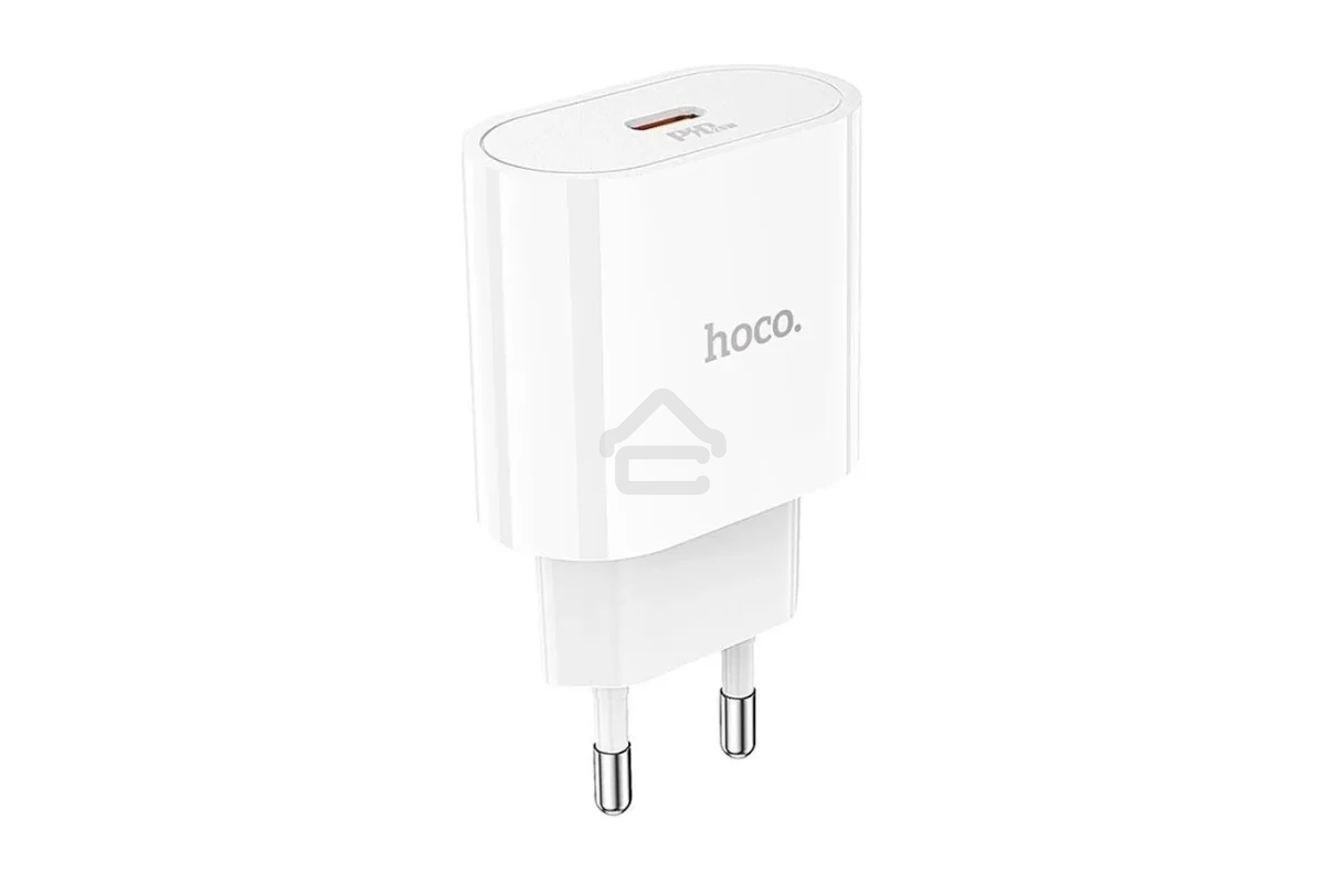 Блок питания (сетевой адаптер) HOCO C94A Metro 1xUSB-C с кабелем Type-C-Type-C, 3.0A, 20W, белый