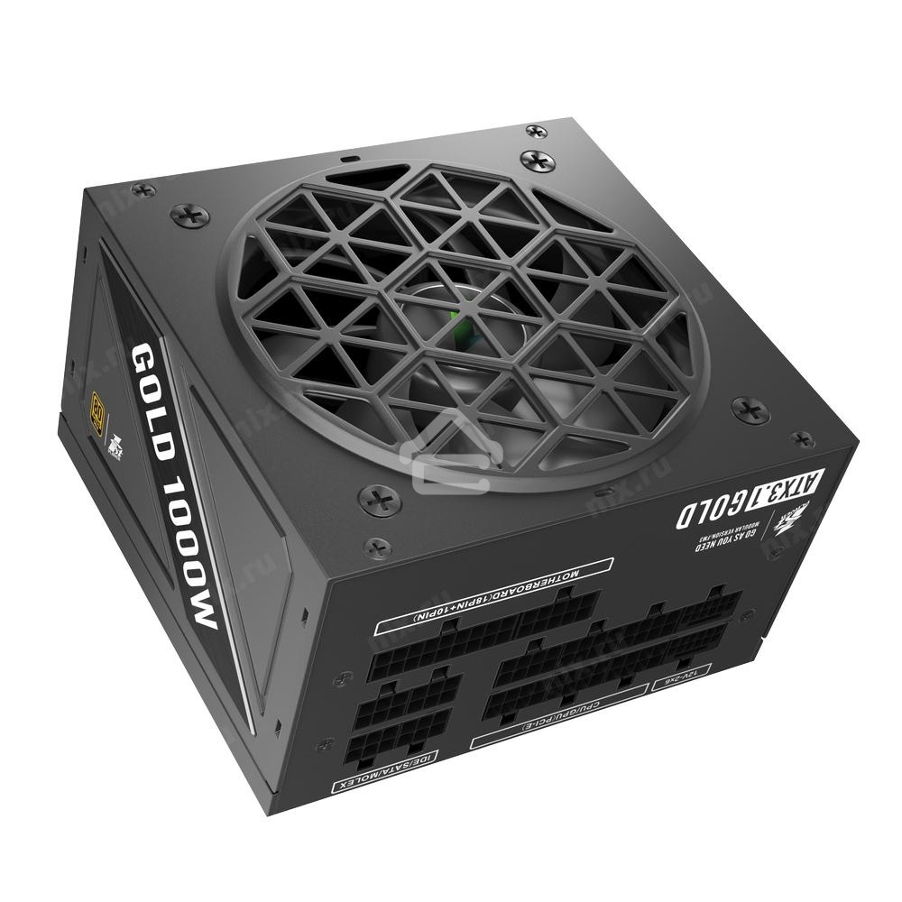 Блок питания 1STPLAYER NGDP Gold, 1000Вт, 80 PLUS Gold, 120мм, модульный, черный