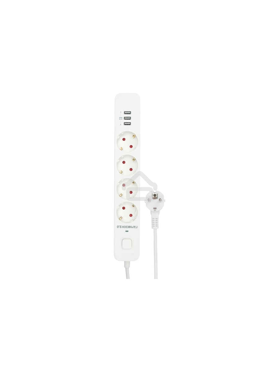 Сетевой фильтр Гарнизон 2.0 Мультипорт EPS-4-U3-W-4, 4 р, 10А, 3xUSB, 4м, ур.защиты 2+, белый, пакет