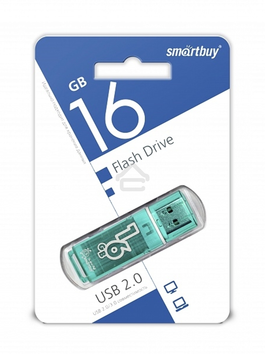Флеш диск 16Gb Smart Buy Glossy series Green