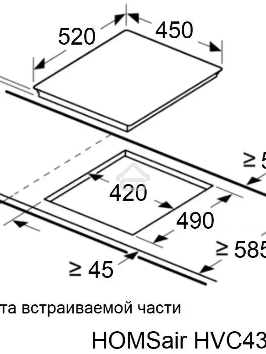Электрическая варочная панель HOMSair HVC43DBK Hi-Light, независимая, черный