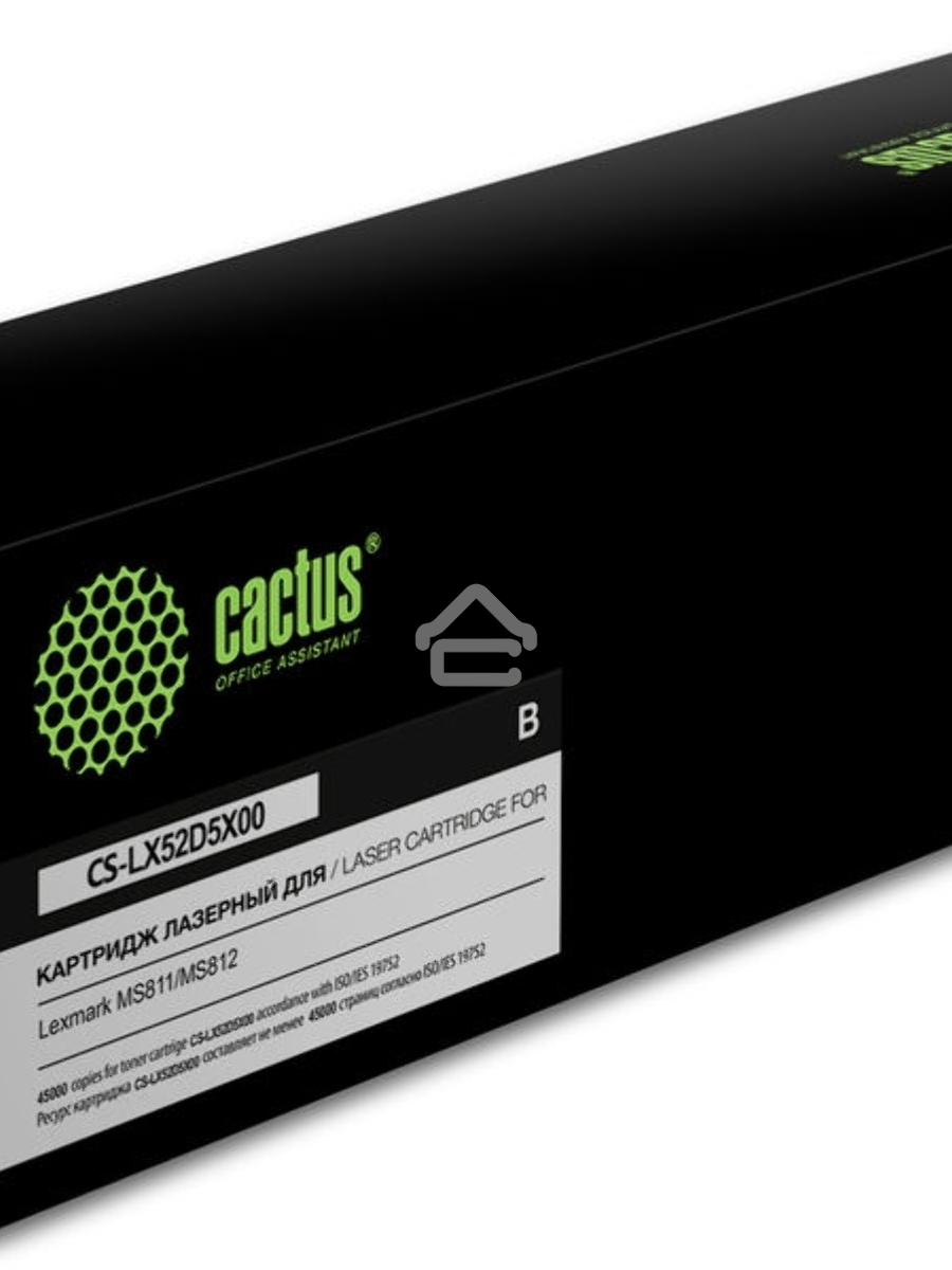 Картридж лазерный Cactus CS-LX52D5X00 (52D5X00) черный (45000 стр.) для Lexmark MS811/MS812
