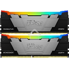 Оперативная память Kingston Fury Renegade, DDR4, 16GB (2x8GB), 4266MHz, CL19, DIMM, с радиатором, RGB, серебристый/черный