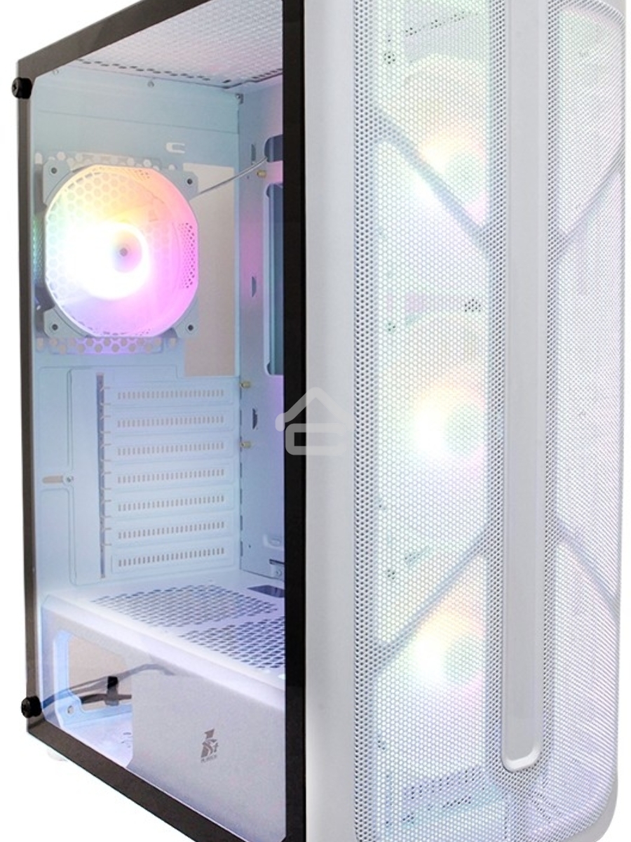 Корпус 1STPLAYER FIREBASE X4 White / ATX, TG / 4x120mm LED fans inc. / X4-WH-4F1-W