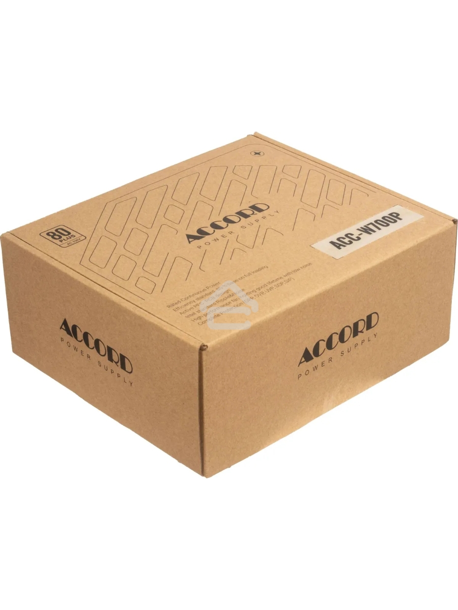 Блок питания Accord  ACC-W700P, 700Вт, 80 PLUS WHITE, 120мм, черный