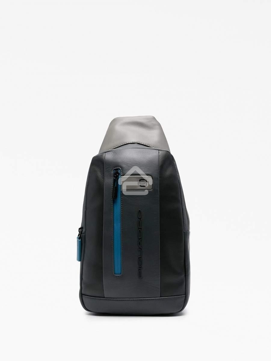 Рюкзак слинг мужской Piquadro Urban CA6540UB00/NGR, кожа, черный/серый