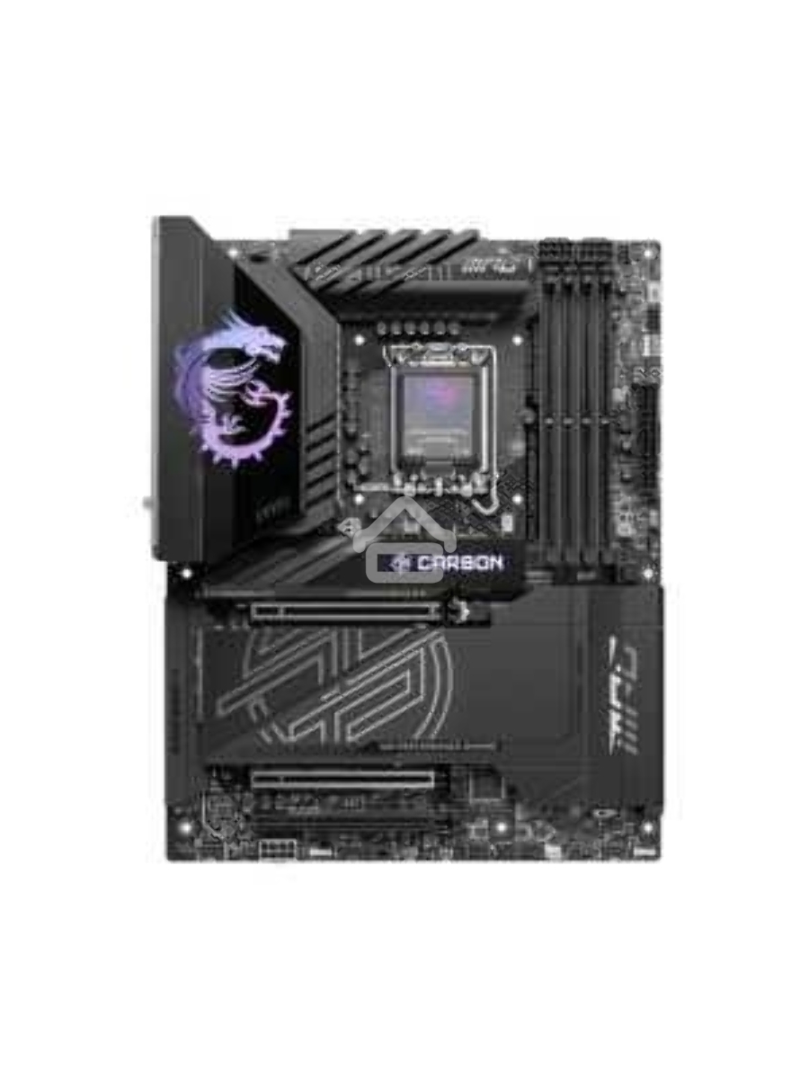 Материнская плата MSI MPG Z890 CARBON WIFI, LGA 1851, Intel Z890, 4xDDR5, 4xSATA, 5xM.2, 1xPCI-E 5.0 x16, 1xPCI-E 5.0 x8, 1xPCI-E 4.0 x4, 1xHDMI, 2xUSB-C Thunderbolt 4, 1xUSB-C 3.2 Gen 2, 10xUSB-A 3.2 Gen 2, 2x 5Gb LAN, 2x3.5 мм, 7.1, ATX