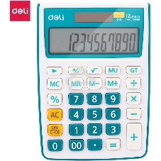 Калькулятор настольный Deli E1238/BLUE синий 12-разр.