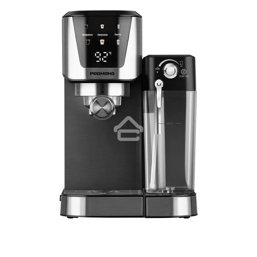 Кофеварка рожковая Redmond CM715 серебристый/черный, исп. кофе - молотый, 1 л, 1350 Вт, 15 Бар