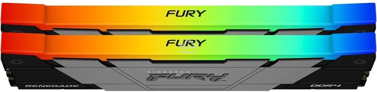 Оперативная память Kingston Fury Renegade, DDR4, 16GB (2x8GB), 4266MHz, CL19, DIMM, с радиатором, RGB, серебристый/черный