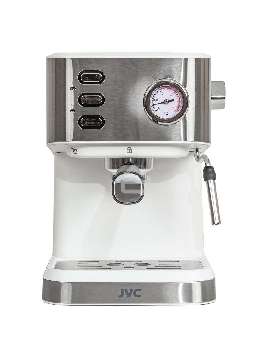 Кофеварка рожковая JVC JK-CF33 white, молотый, 1.5 л, 1050 Вт, 20 Бар