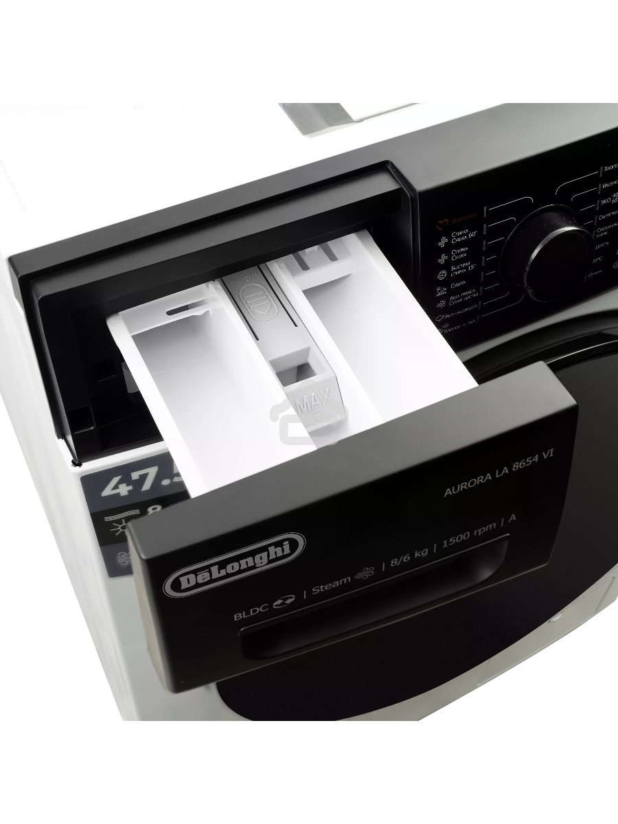 Стирально-сушильная машина DeLonghi AURORA LA 8654 VI белый, загрузка фронтальная 8 кг, 1500 об/мин., класс: А