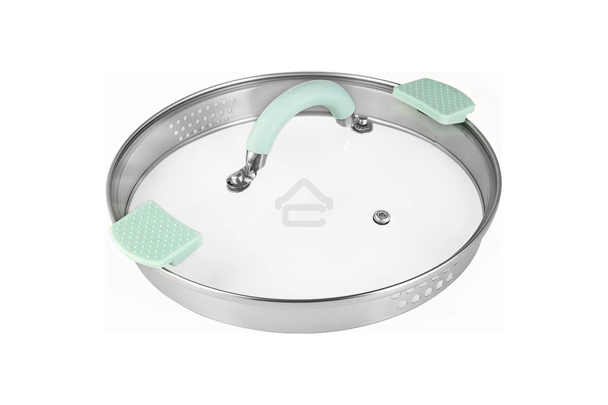 Кастрюля LARA LR02-544 MINT 24x13 см, 5,7 л, носик, индукционное дно, крышка с бортом, нержавеющая сталь