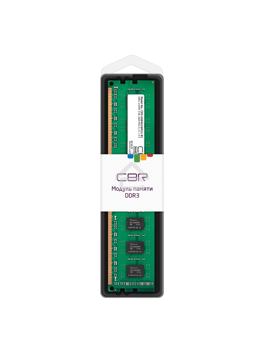 Оперативная память CBR, DDR3, 4GB (1x4 GB), 1600 MHz, CL11, DIMM