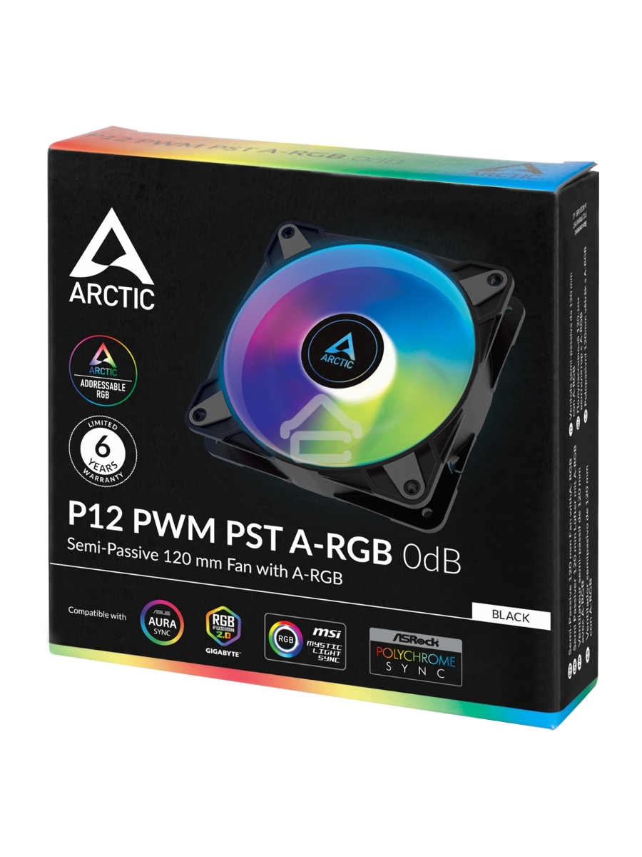 Вентилятор корпусной ARCTIC P12 PWM ACFAN00231A черный 120мм 2000rpm 36db 3-pin