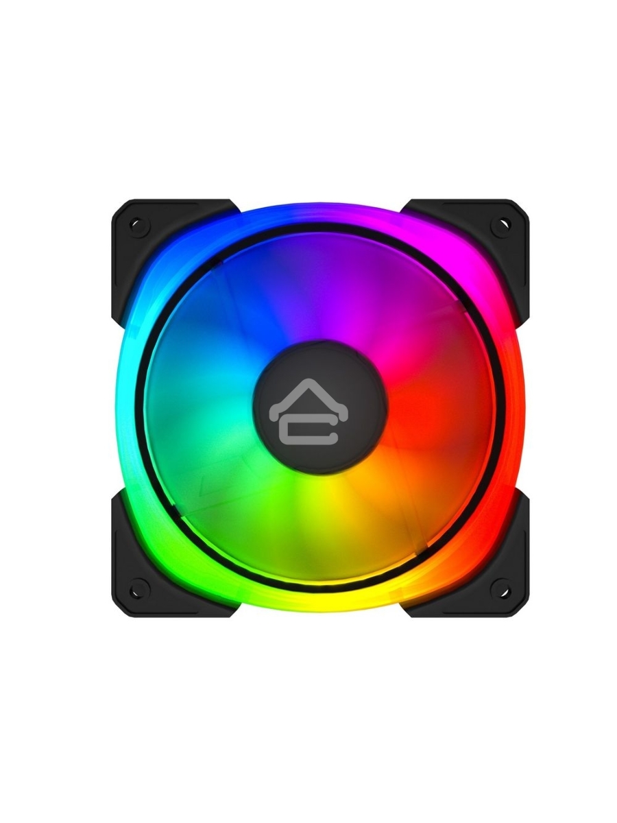 Вентилятор для корпуса Powercase СM21-14 ARGB черный, 140 мм, 1500 об/мин, 4 pin